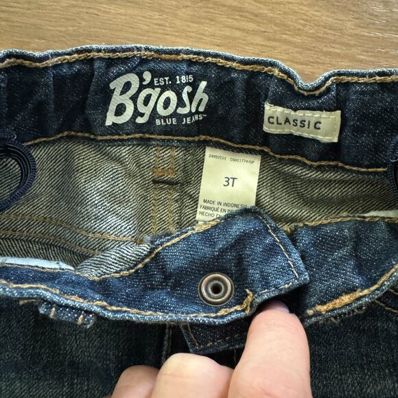 Oshkosh Bgosh Denim Blue Jeans Classic Cut Boy's Size 3T Adjustable Waist - Picture 2 of 3